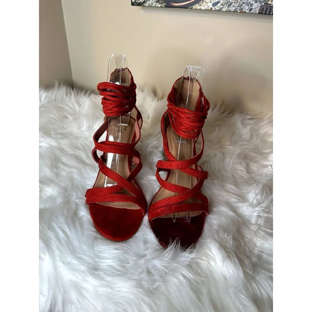 Vintage Havana Est. 1954 Suede  Strappy Blocked Heeled Sandals, 3.0 inch heels - Image 2