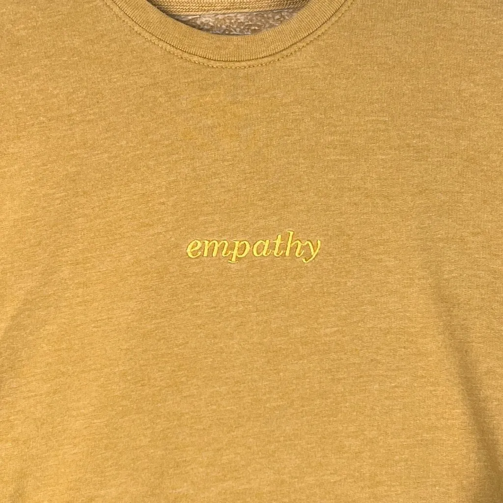 Blind Rooster Empathy Sweater Women's S Yellow Fleece Minimal Cozy Soft Girl EUC - Image 3