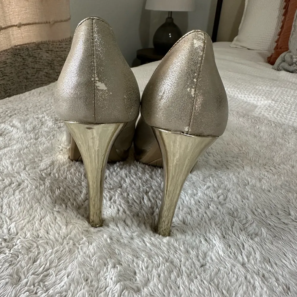 Rampage gold sparkly platform heels pumps Size 7M RY4840 Good used condition - Image 4