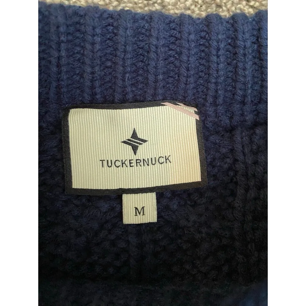 Tuckernuck Colorblock Cable Knit Sweater Blue Black Size M Size M - Image 5