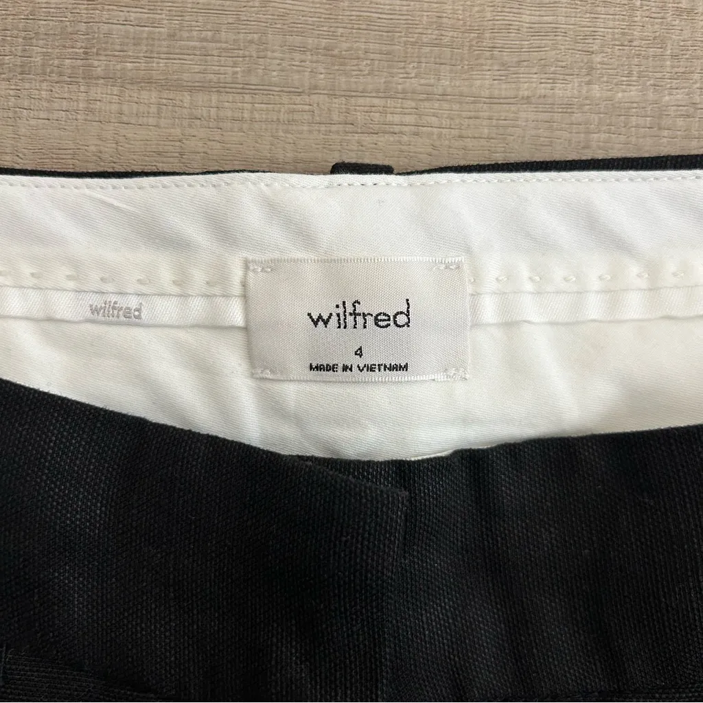 Wilfred Aritzia Black The Effortless Pleated Front Short Linen Wide Leg 4 - Image 6