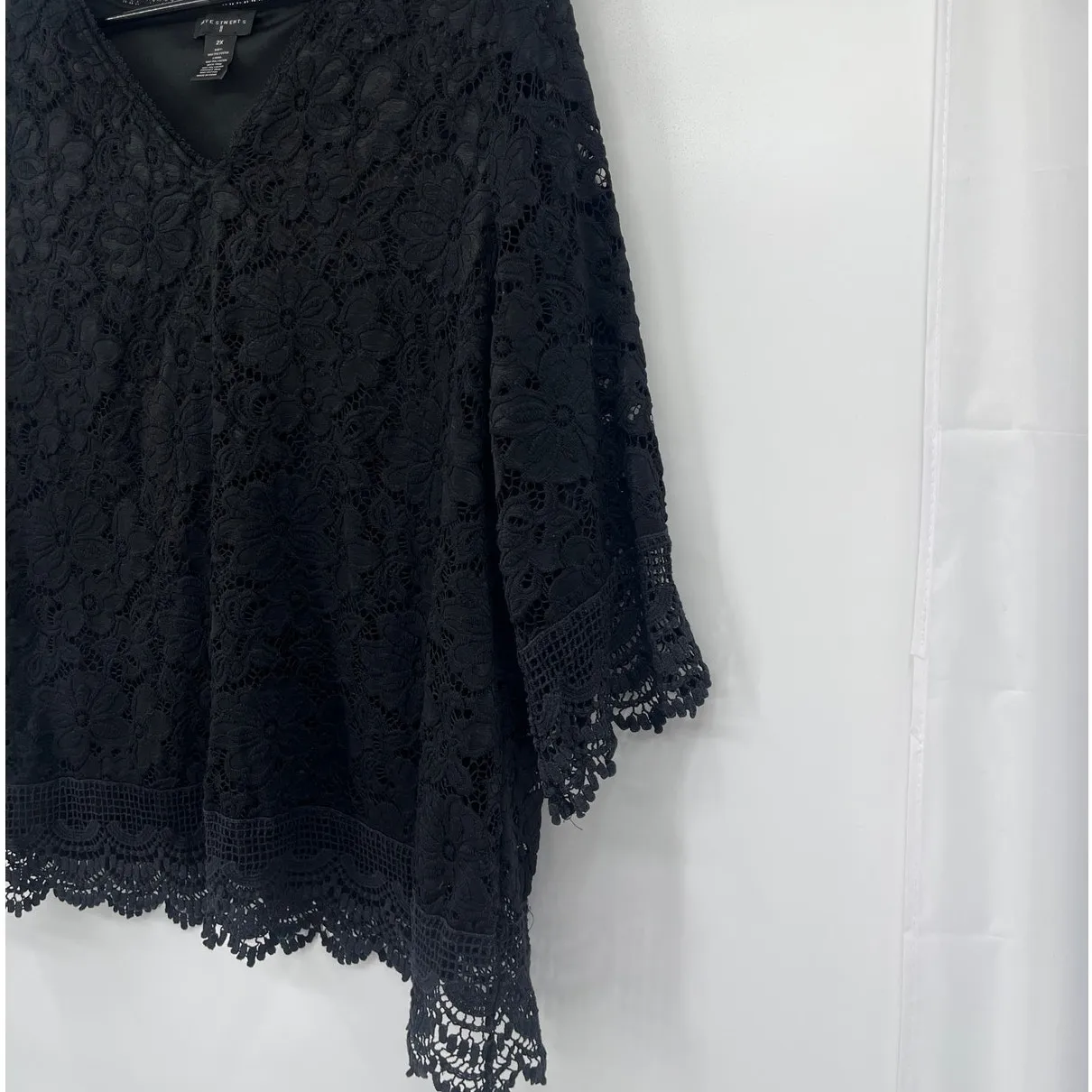 Investments Crochet Lace Womens Top 2X Holiday Glam Romantic Whimsigoth Fairy - Image 5