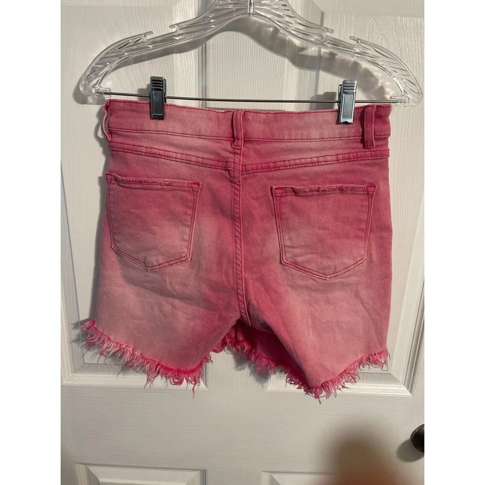 luvamia Crossover Waist Denim Shorts Size S Pink (Snow Wash) New With Tag - Image 4