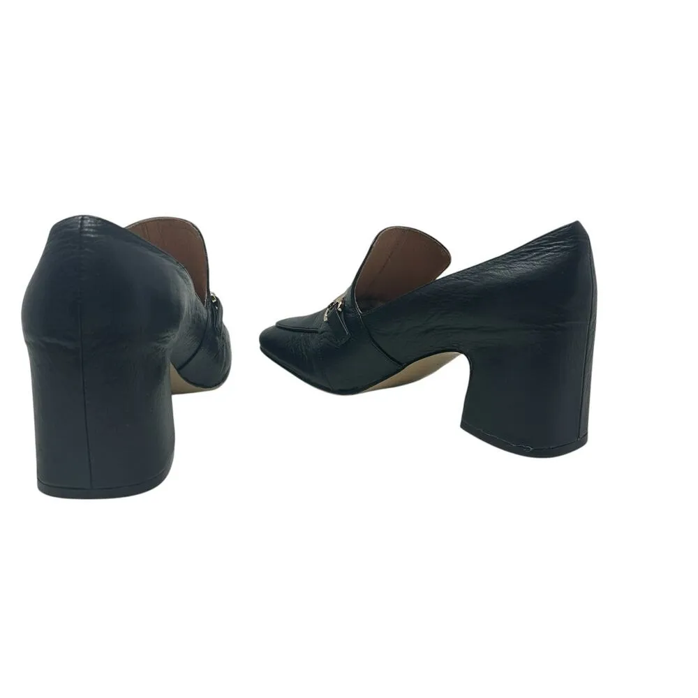 Anthropologie Silent D Fina Pump Loafer Heel Horsebit Leather Black Size 36 US 6 - Image 8