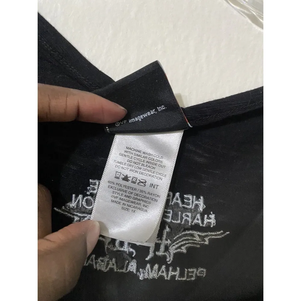 Graphic Tee Shirt V Neck Womens 1X Black Short Sleeve Motorcycle - Image 4