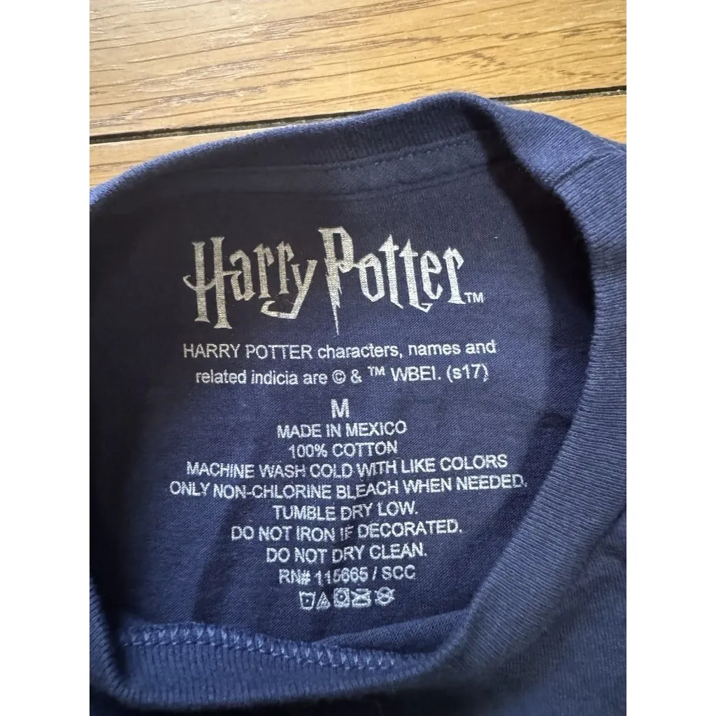 Harry Potter T Shirt Size Medium Cotton Short Sleeve Glow In‎ The Dark Blue - Image 3