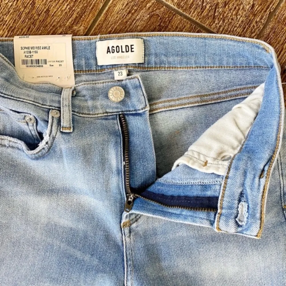 Agolde Sophie Mid Rise Skinny Ankle Jeans In Facet Size 23 - Image 5