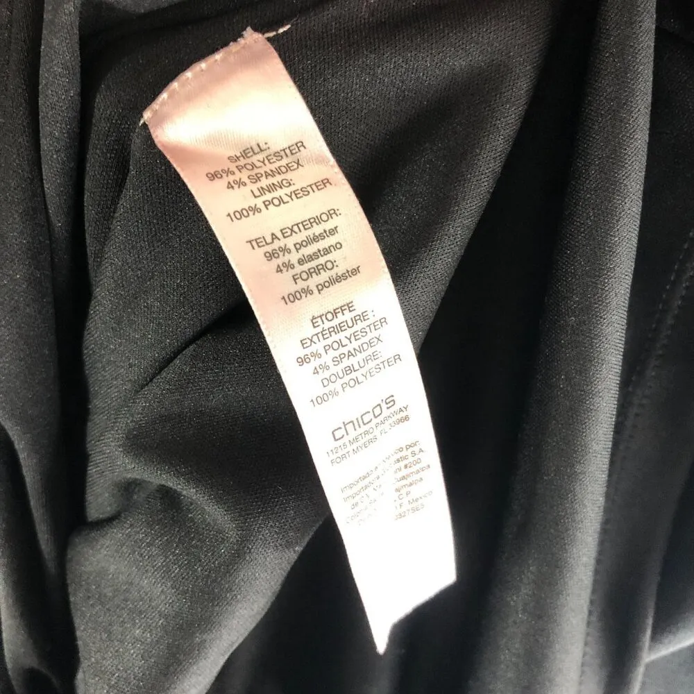 Chicos Sheath Dress Cold Shoulder Short Sleeve Scoop Neck Black Size 3 US XL - Image 4