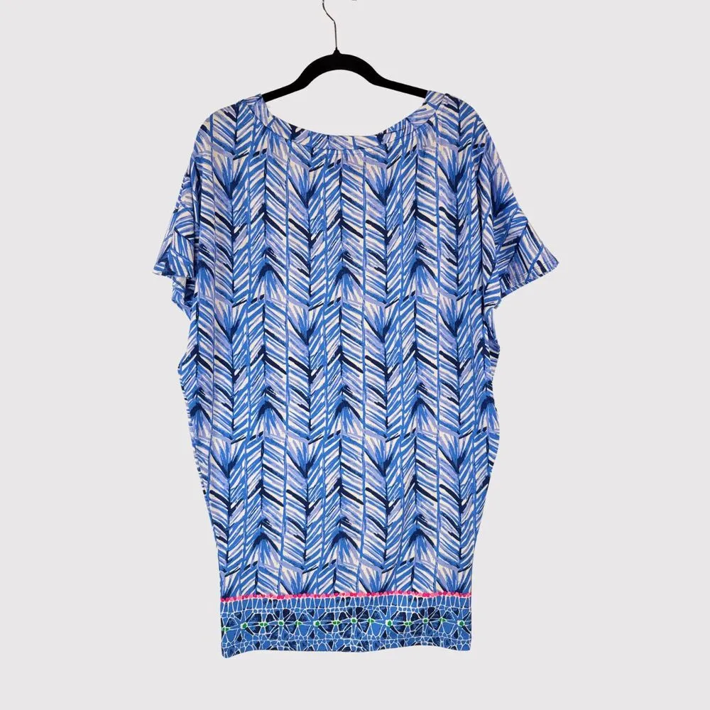 Lilly Pulitzer Womens Dress Blue Costa Verde Lowe Lapis Mini Short Sleeve Small - Image 3