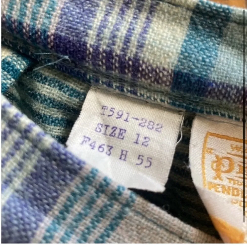 Vintage Pendleton Tartan Plaid A-Line Pleated Skirt Teal Blues - Image 4