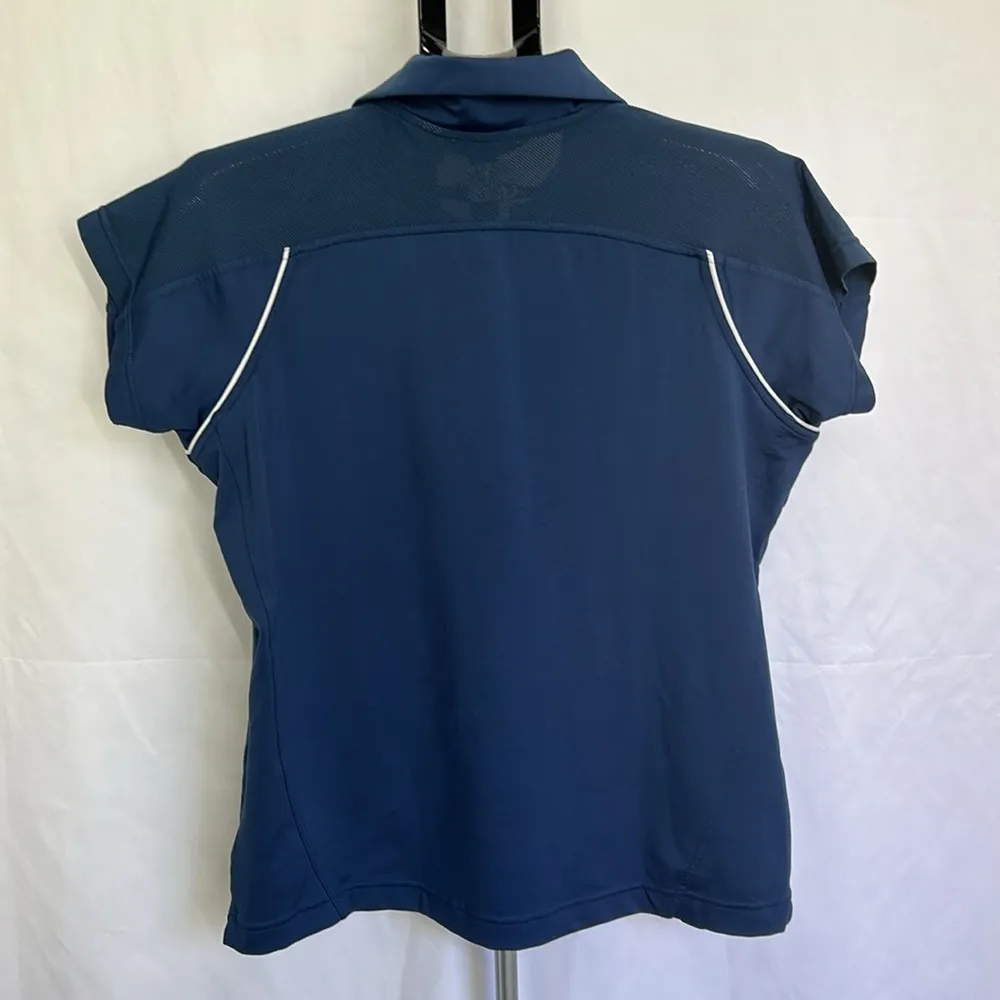 Ellesse Zip Front Golf Tennis Polo Blue Size 14 - Image 6