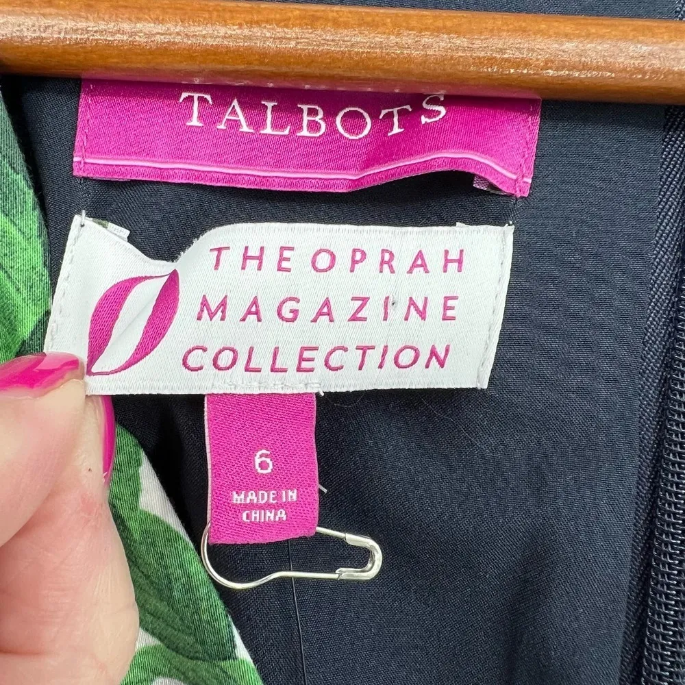 NEW TALBOTS Oprah Magazine Collection Floral Sz 6 Dress Purple Pleated pockets - Image 7