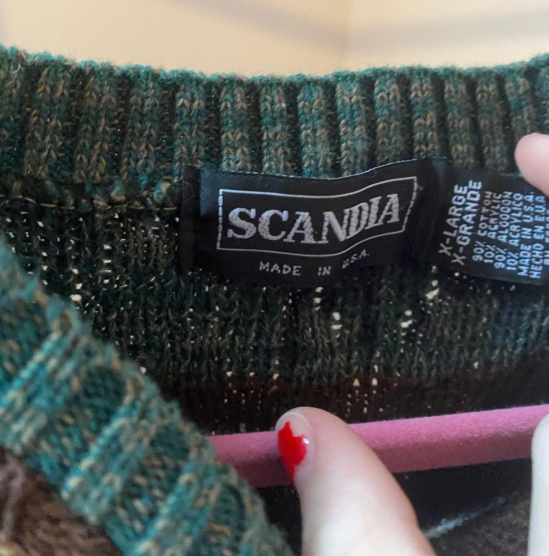 Vintage Scandia Sweater Green Size XL - Image 3
