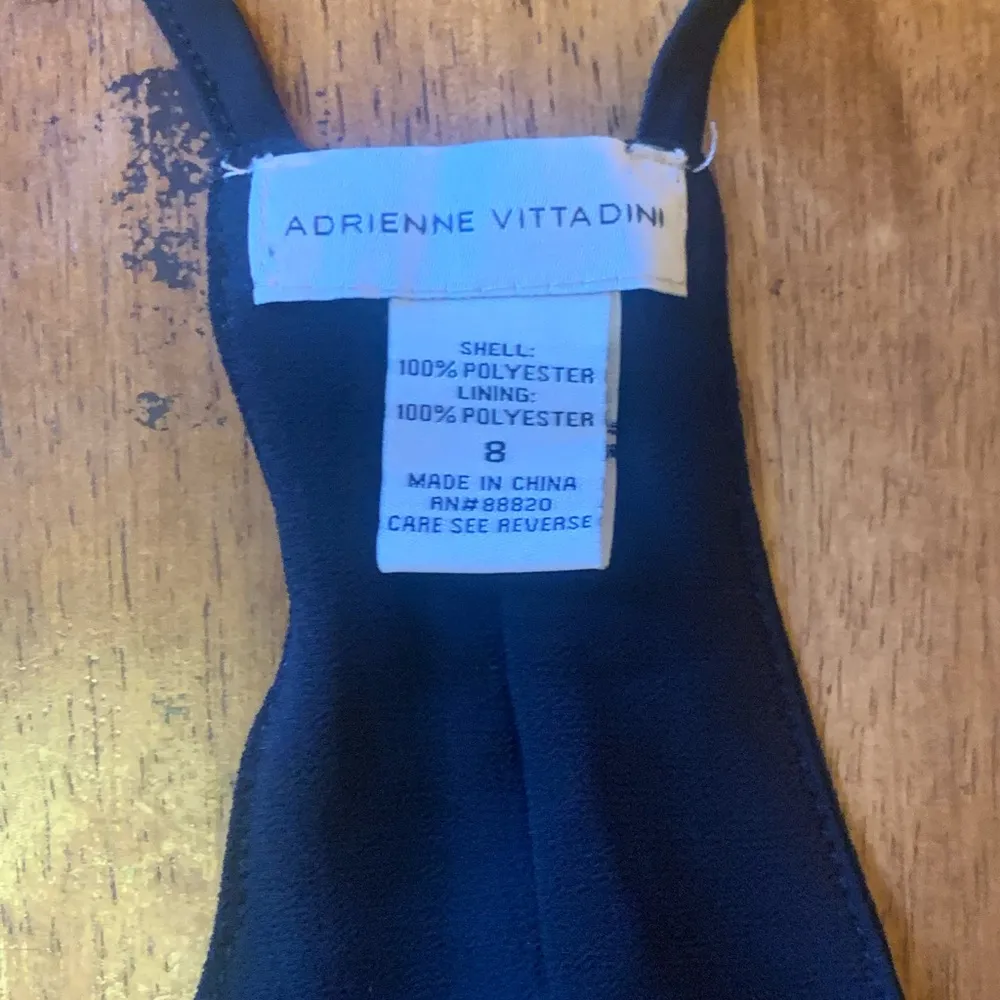 Adrienne Vittadini 8 Black Halter Spaghetti Strap High-Low Dress Flair Bottom - Image 3