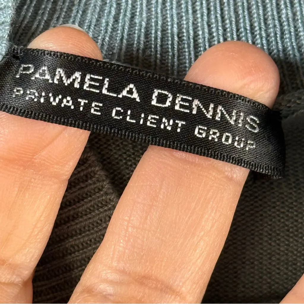 Pamela Dennis Light Blue Turtleneck Sweater SZ:L Green Size L - Image 5