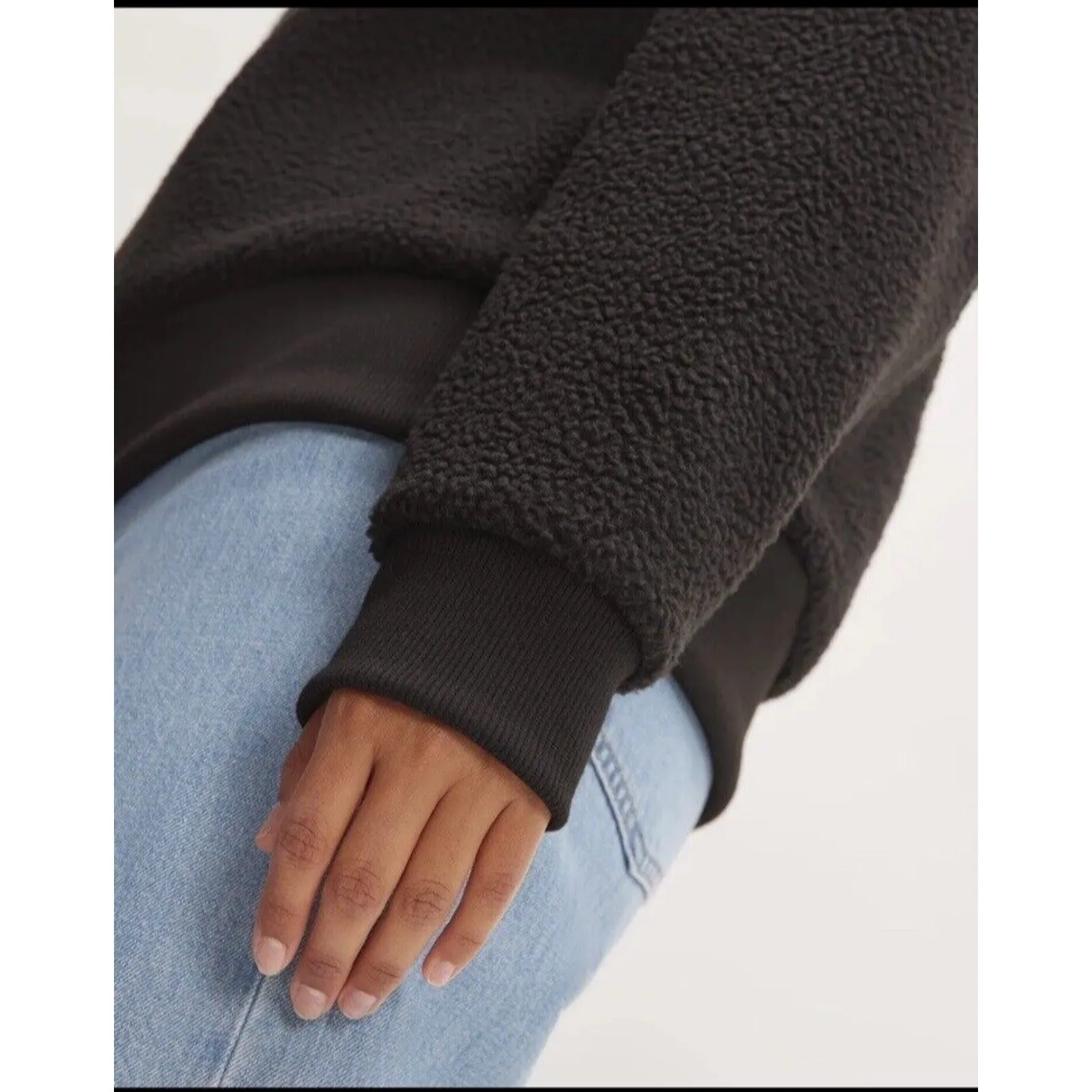 Everlane The ReNew‎ Fleece Oversized Crewneck Oversized Teddy Sweatshirt Size XS - Image 4
