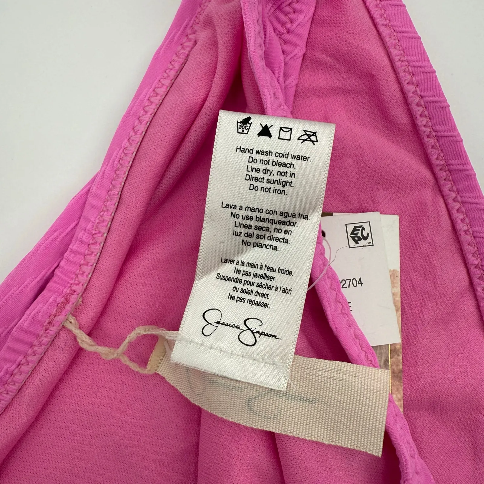 Jessica Simpson Bikini Bottom Size Large NWT Femme Pink Swim Pique Side Shirred - Image 7