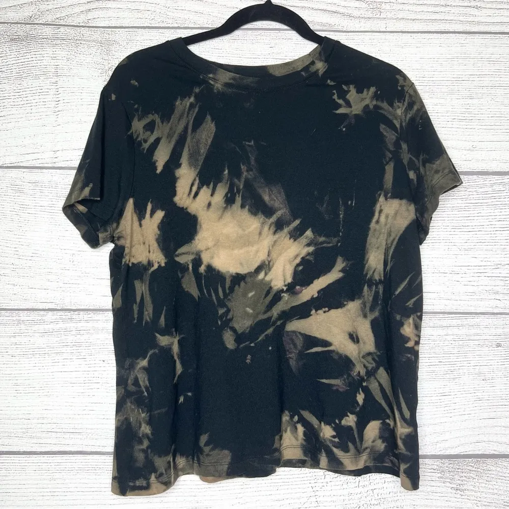 Black Bleached Tye Dye Short Sleeve T-Shirt Women’s Size XL - Image 4