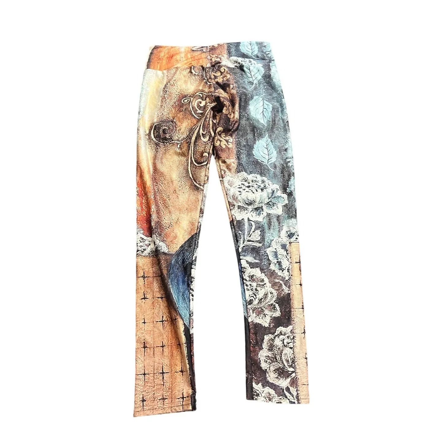 ELEONORA FERRAGATTA $148 Yoga LEGGINGS Floral Architecture‎ Pants Women Sz large - Image 4