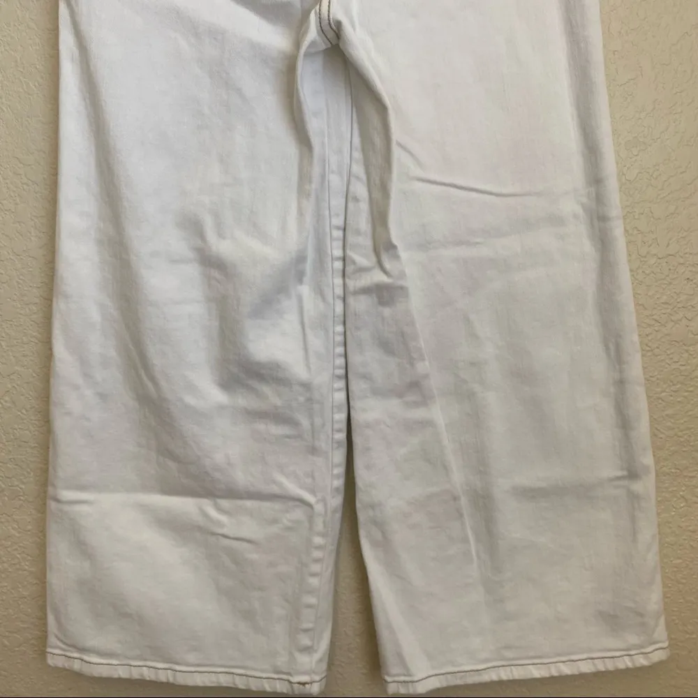 Joie Gadina Pants jeans wide leg cropped white high waisted in porcelain size 23 - Image 9