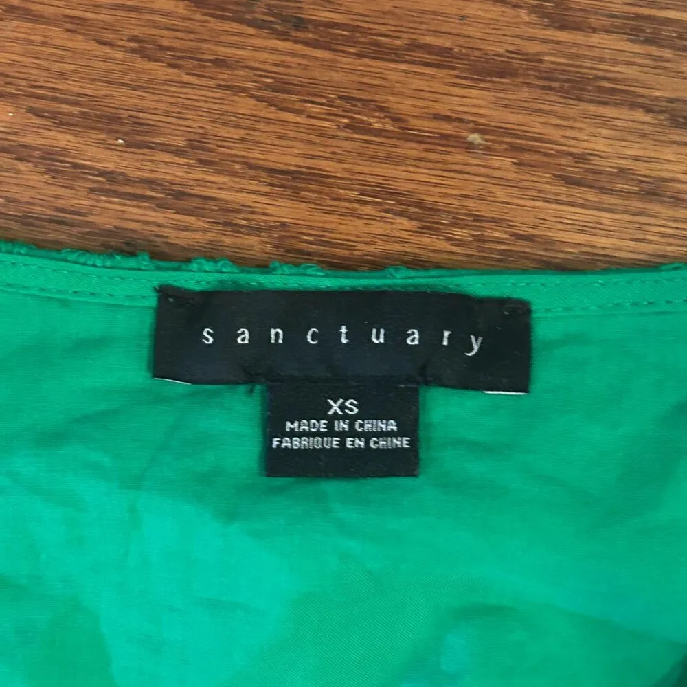 Sanctuary Women's Cotton Eyelet Button-Front Blouse Puff Sleeve Size XS - Image 7