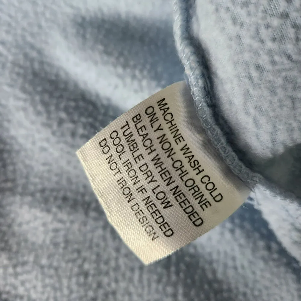 Disney Grumpy Vintage 90s Hoodie Full Zip Embroidered Baby Sky Blue Medium - Image 10