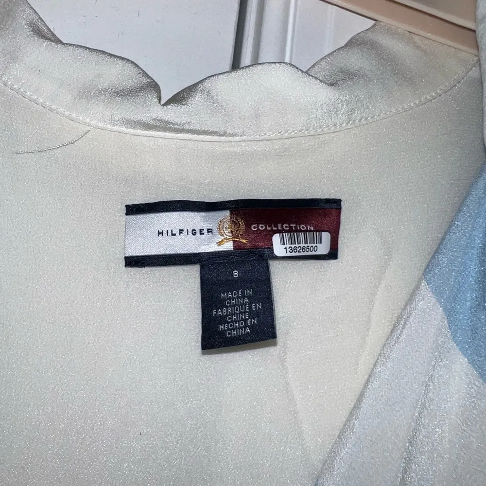 Tommy Hilfiger White & Blue Striped Star Printed Shirt Dress Size 8 US $490 - Image 10