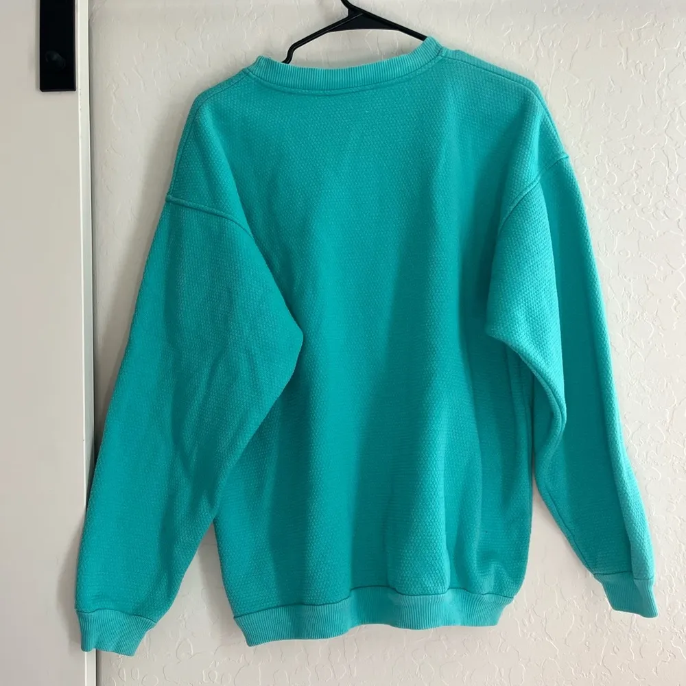 Exist Vintage Crewneck Sweatshirt Port Sanilac Michigan Teal Large Sweater 90s y2k vtg - Image 2