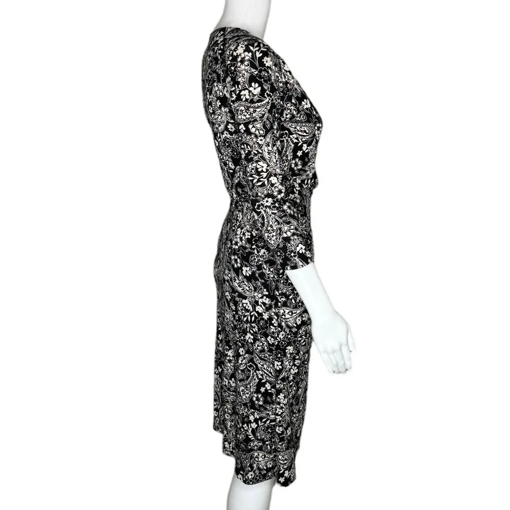Garnet Hill Dress Womens XS Black White Ditzy Floral Flower Brianna‎ Bloomcore - Image 2