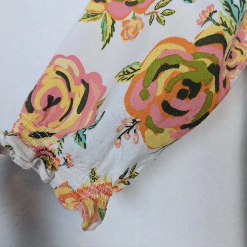 Matilda jane white and pink floral Flowy dress small - Image 6