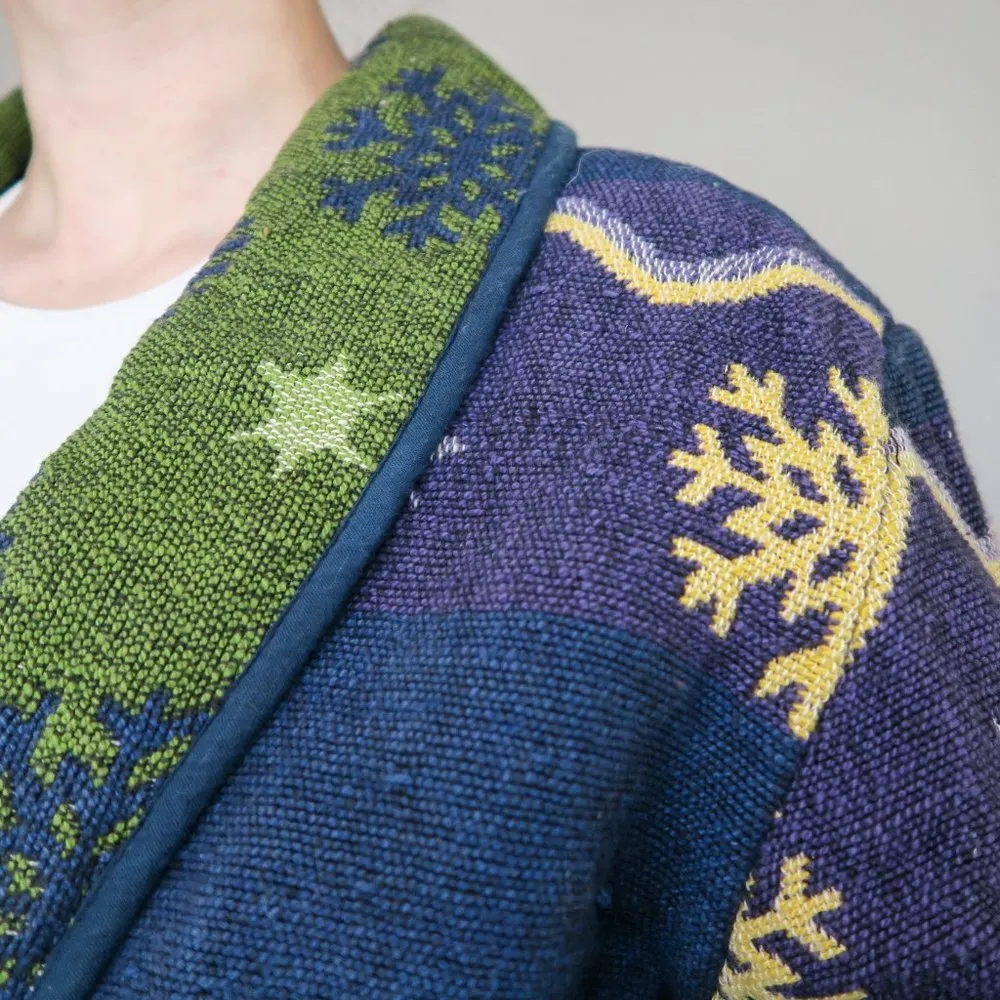 Vintage 90s Flashback Western Snowflake Tapestry Jacket Size M - Image 4