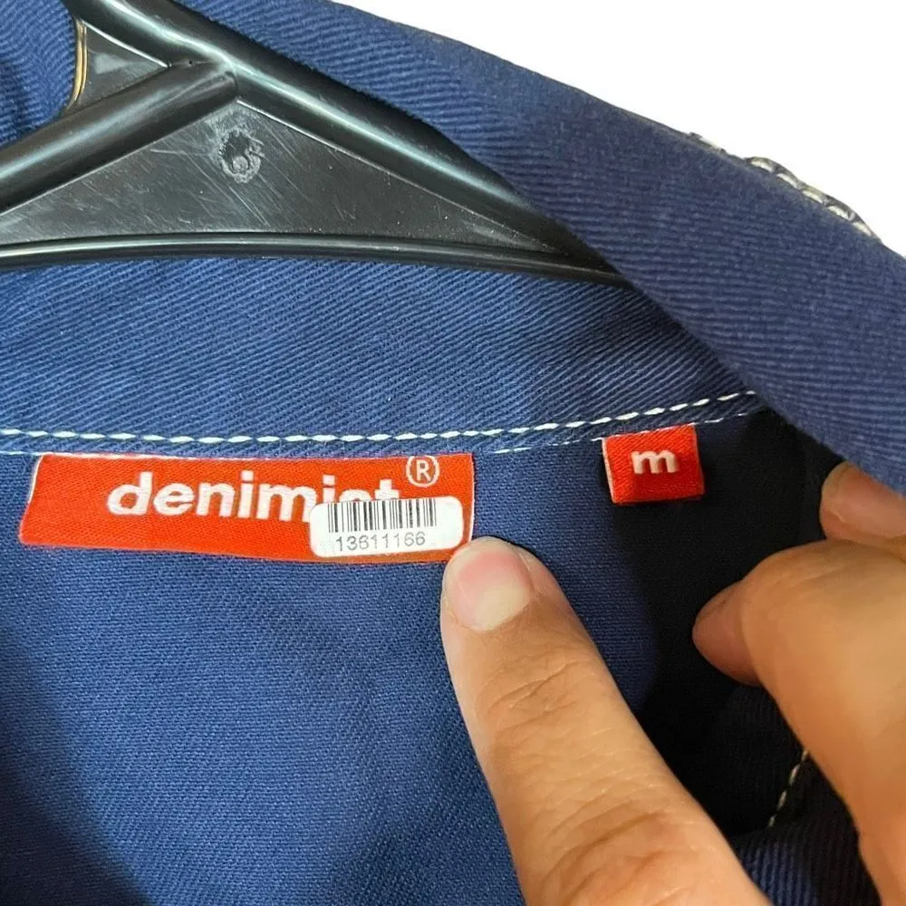 Denimist Dark Wash Button Down Cowboy Romper‎ Size Medium NWT Blue - Image 9