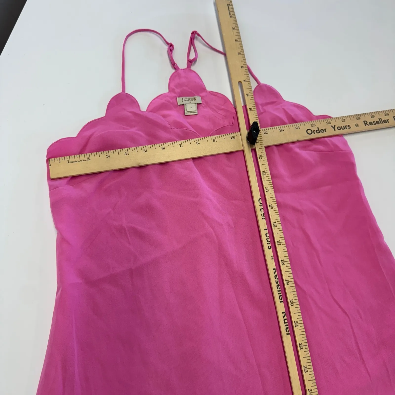 J.Crew Tank Top Womens Size 2 Pink Scalloped Edge‎ Cami Sleeveless - Image 5