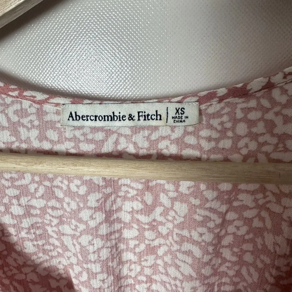 Abercrombie & Fitch Dress Womens Ditsy Leopard Mini Pink Y2K 90s Size XS - Image 4