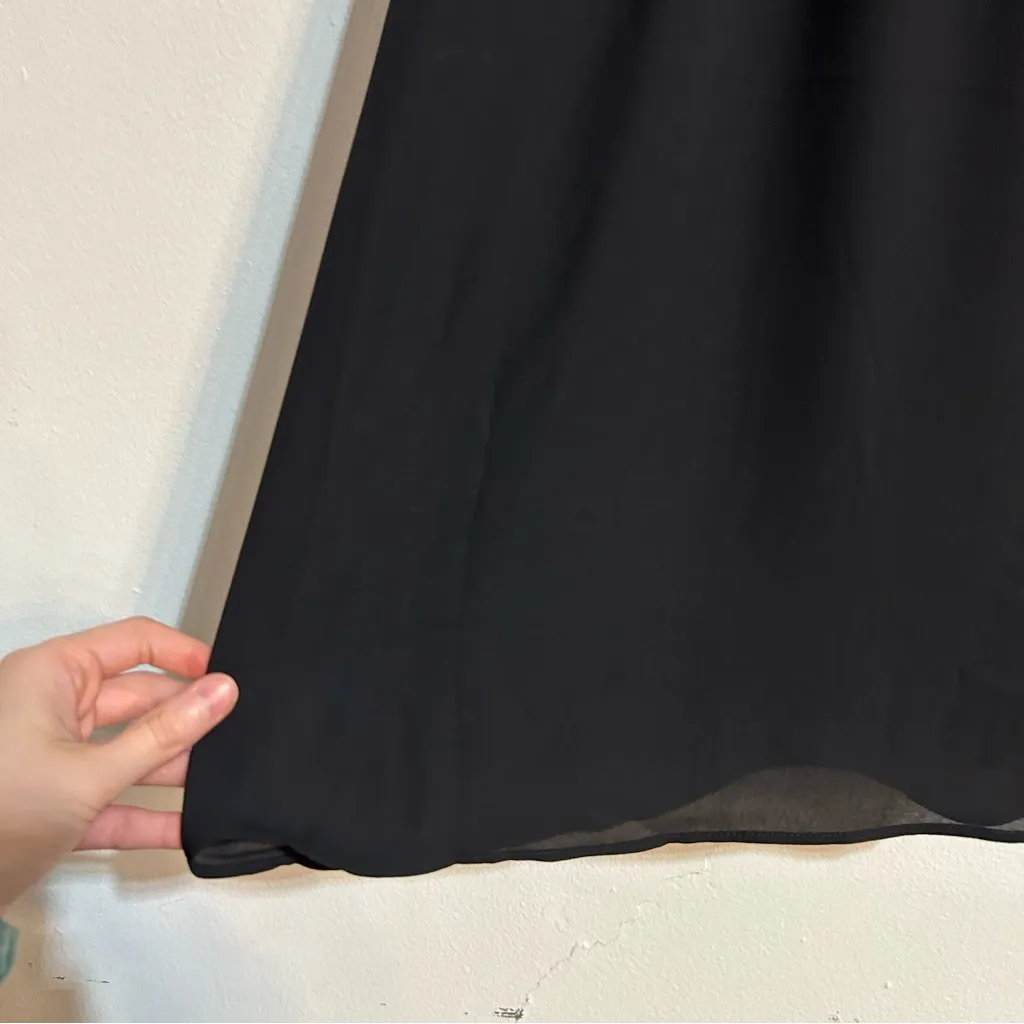 Ann Taylor Smocked Flare Pocket Midi Dress Black Size 6 Holiday Party Cocktail - Image 4