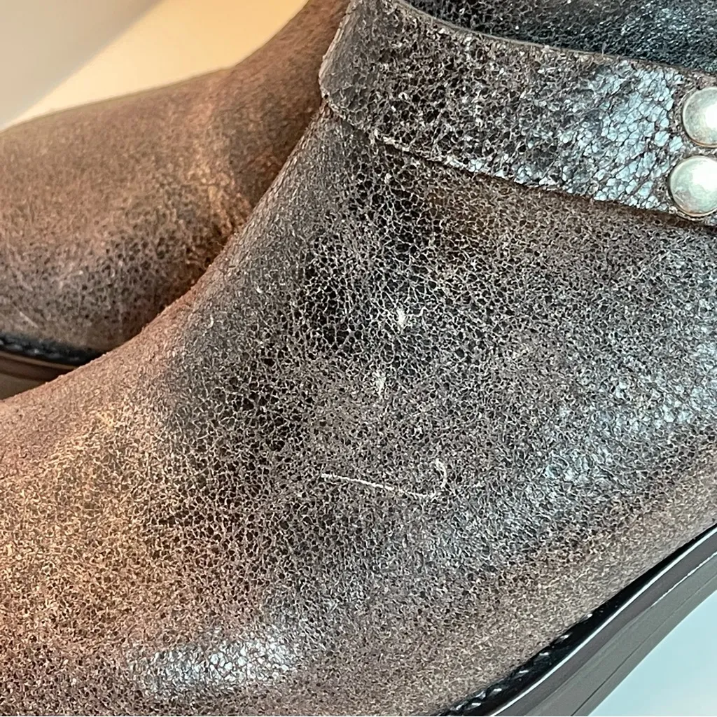 Steve Madden Brixton Brown Distressed Leather Faux Fur Mid-Calf Moto Boots 8 - Image 8