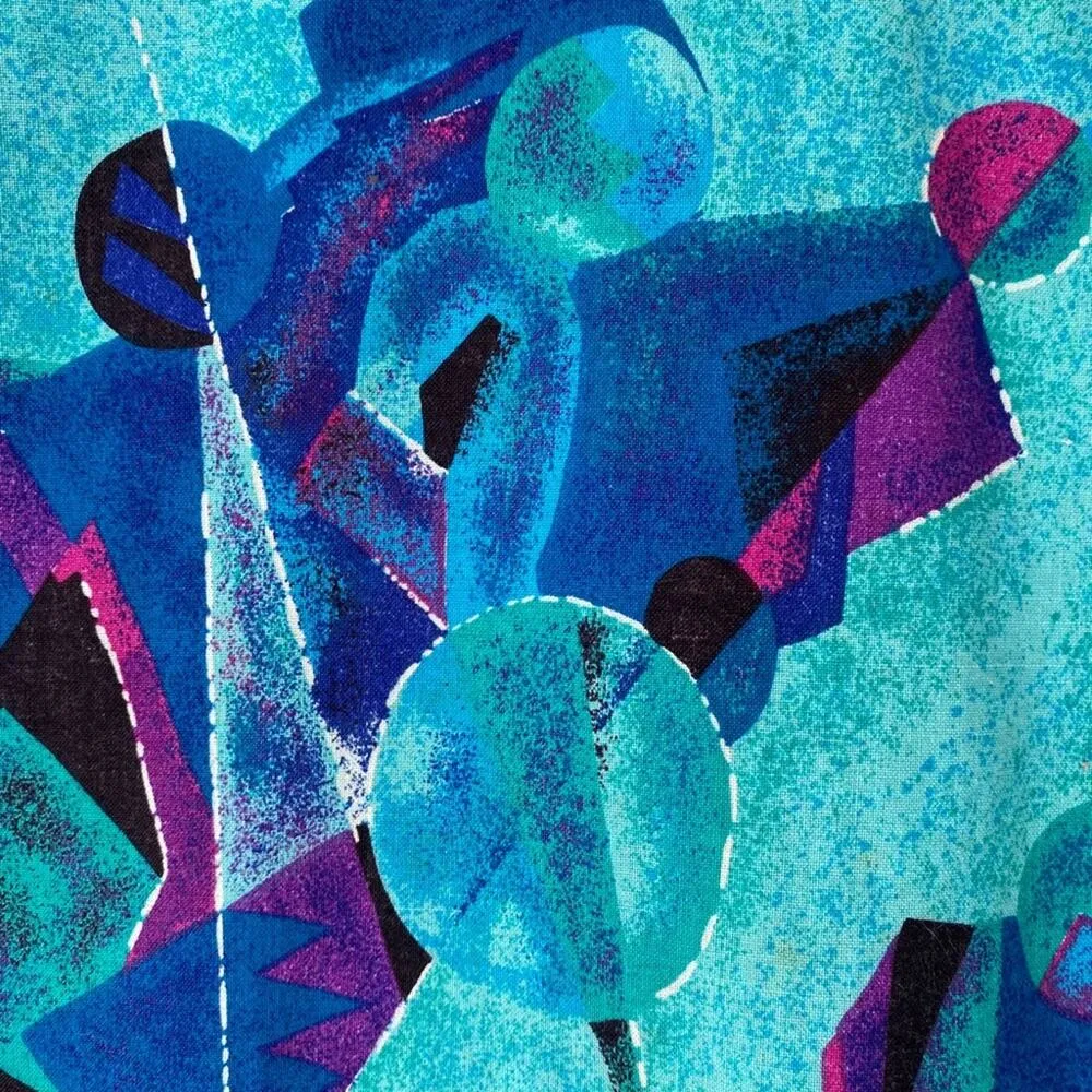 Wrangler 80s Vintage Southwestern Turquoise Blue Western Shirt Small Button Down - Image 5