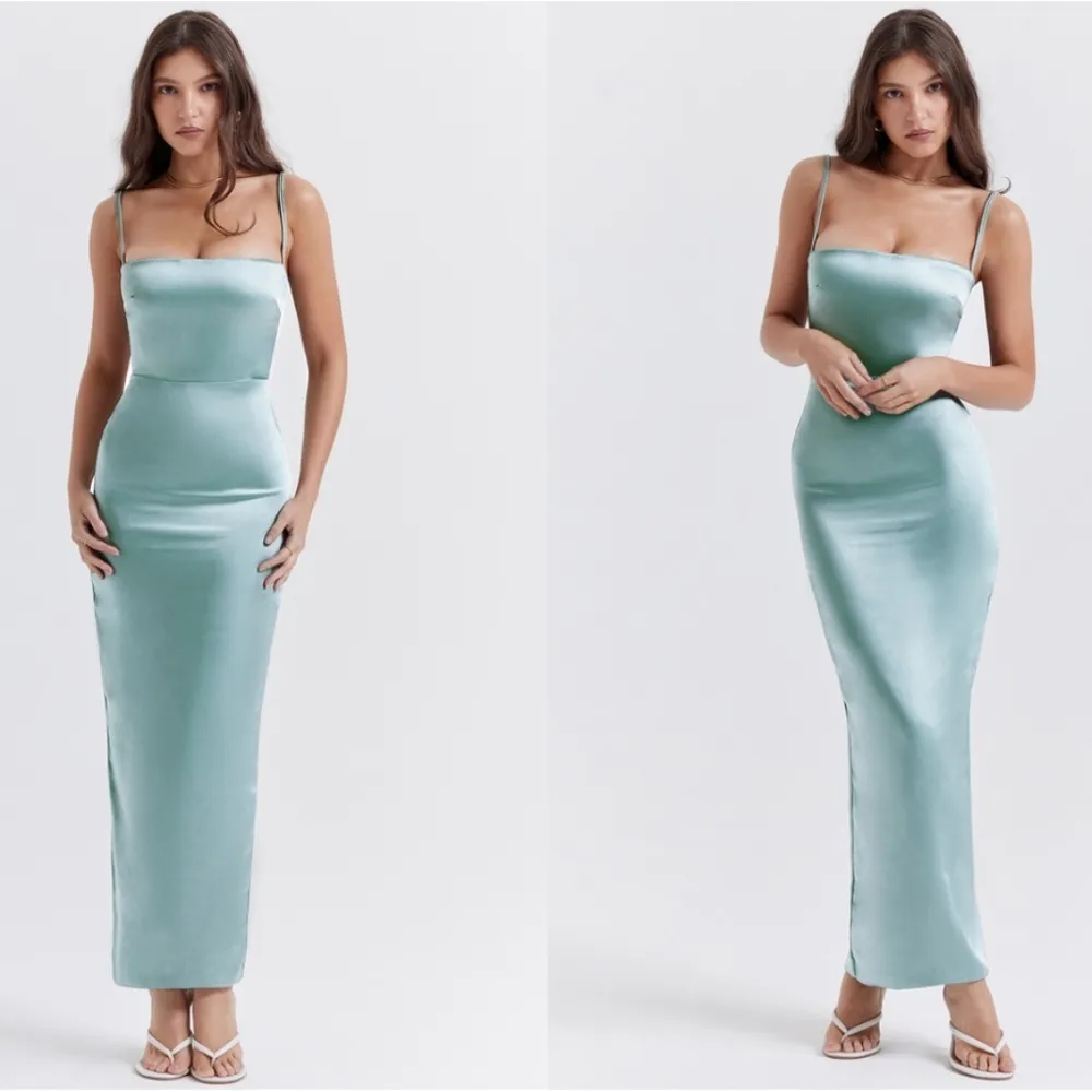 HOUSE OF CB‎ 'Costanza' Light Jade Maxi Dress blue NWOT size L - Image 7