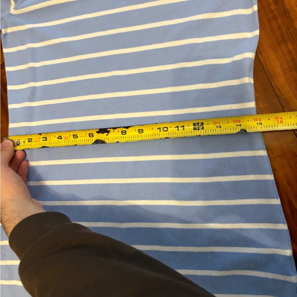 Sail to Sable STS White Blue Striped Stretch preppy Knit Tee Dress size small - Image 15