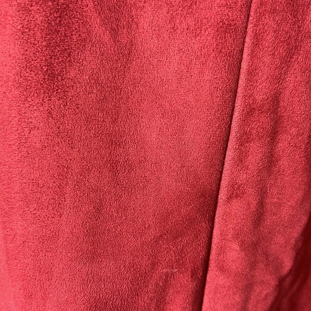 Gianni Bini Faux Suede Fringe Deep Red Vintage Dress Size XS Boho Dress - Image 8