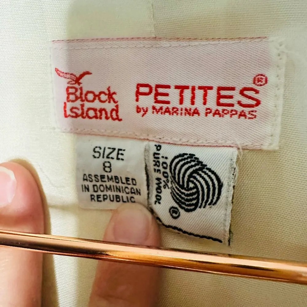 Vintage Block Island Petites Wool Shoulder Pad Single Button Blazer Jacket size8 Size 8 - Image 7