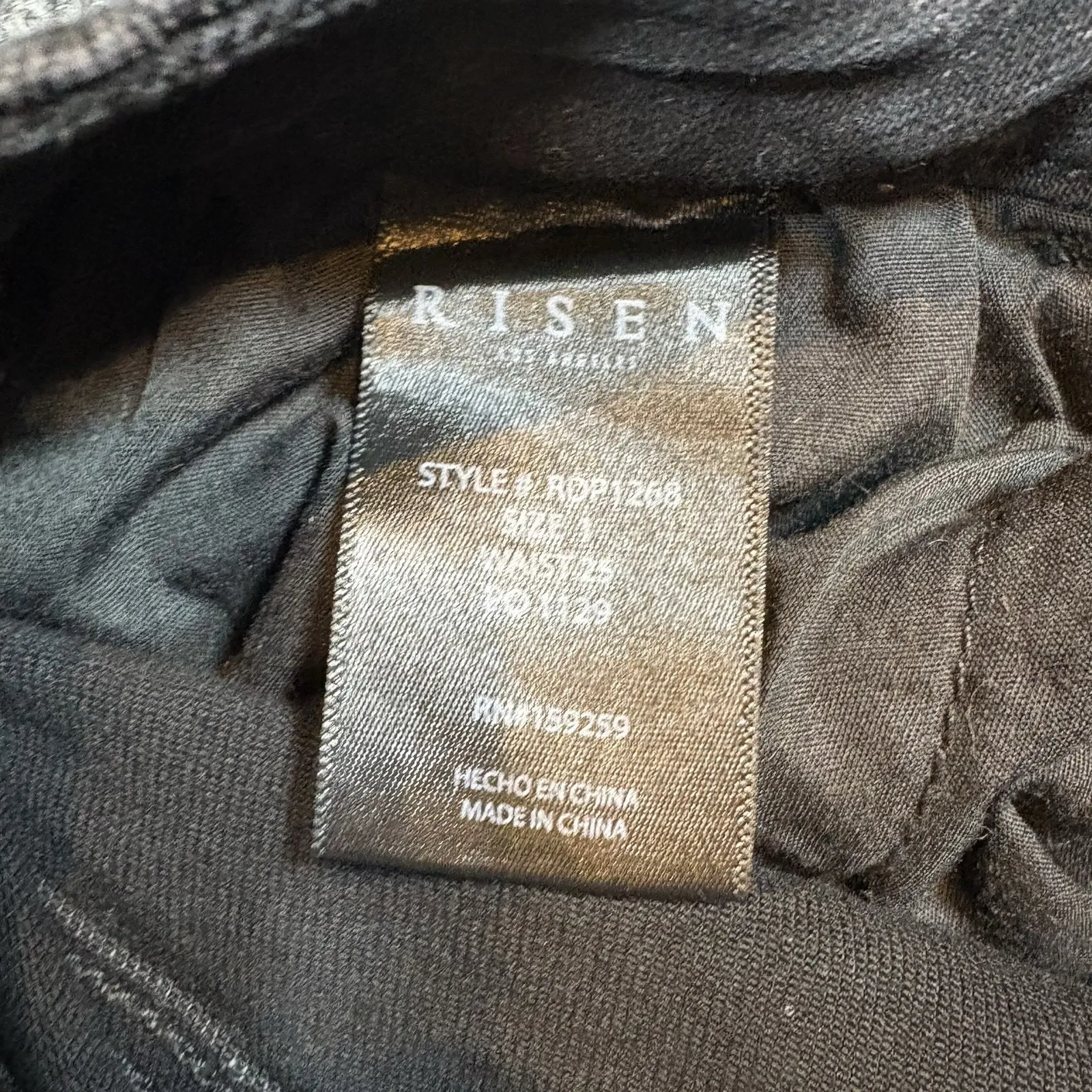 Risen Jeans Womens 1/25 Black Charcoal Skinny High Rise Distressed - Image 6