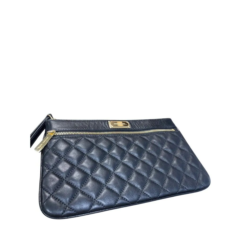 Michael Kors womans Black Quilted Leather Wristlet Clutch Hand Bag SKU 9225 - Image 4