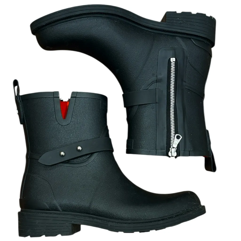 Rag and Bone EUC  Moto Rain Boots Black Size 7 - Image 3