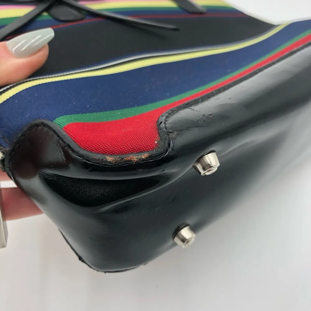 Vintage Kate Spade Striped Shoulder Bag OS - Image 3