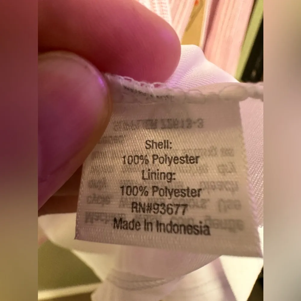 St. John’s Bay embroidered detail tie vneck pink/white pin striped blouse - Image 5