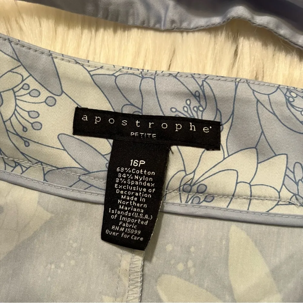 Apostrophe Sateen A-Line Skirt Blue Fog Floral - Image 7