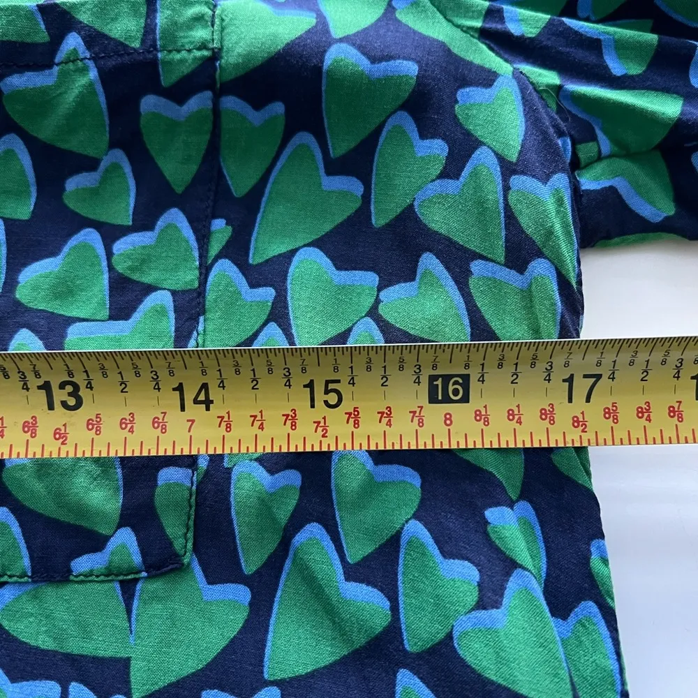 Anthropologie Conversations 30 of 52 Funny Valentine Green Hearts Button Shirt 6 - Image 8