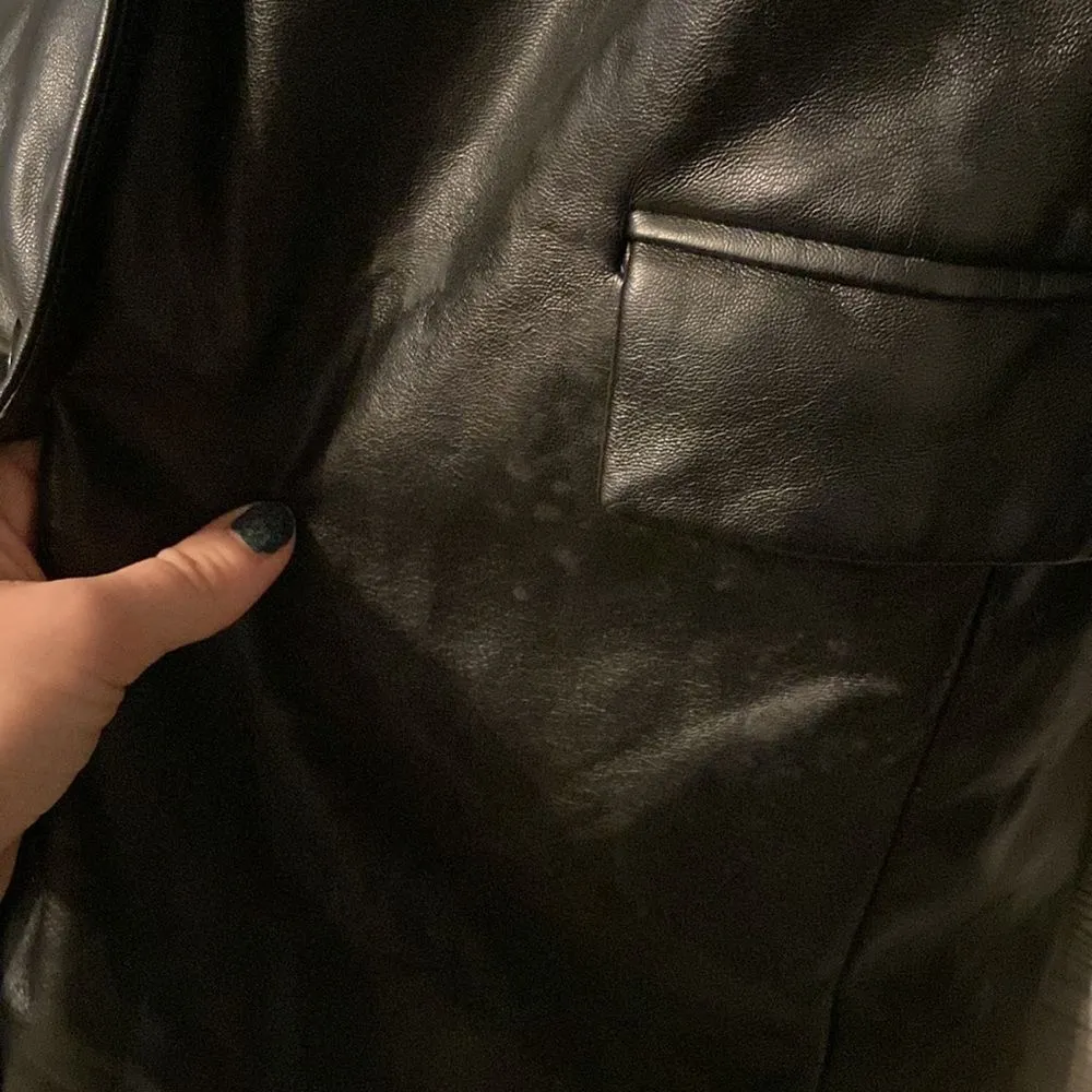 Joie black vegan leather blazer size small‎ - Image 7