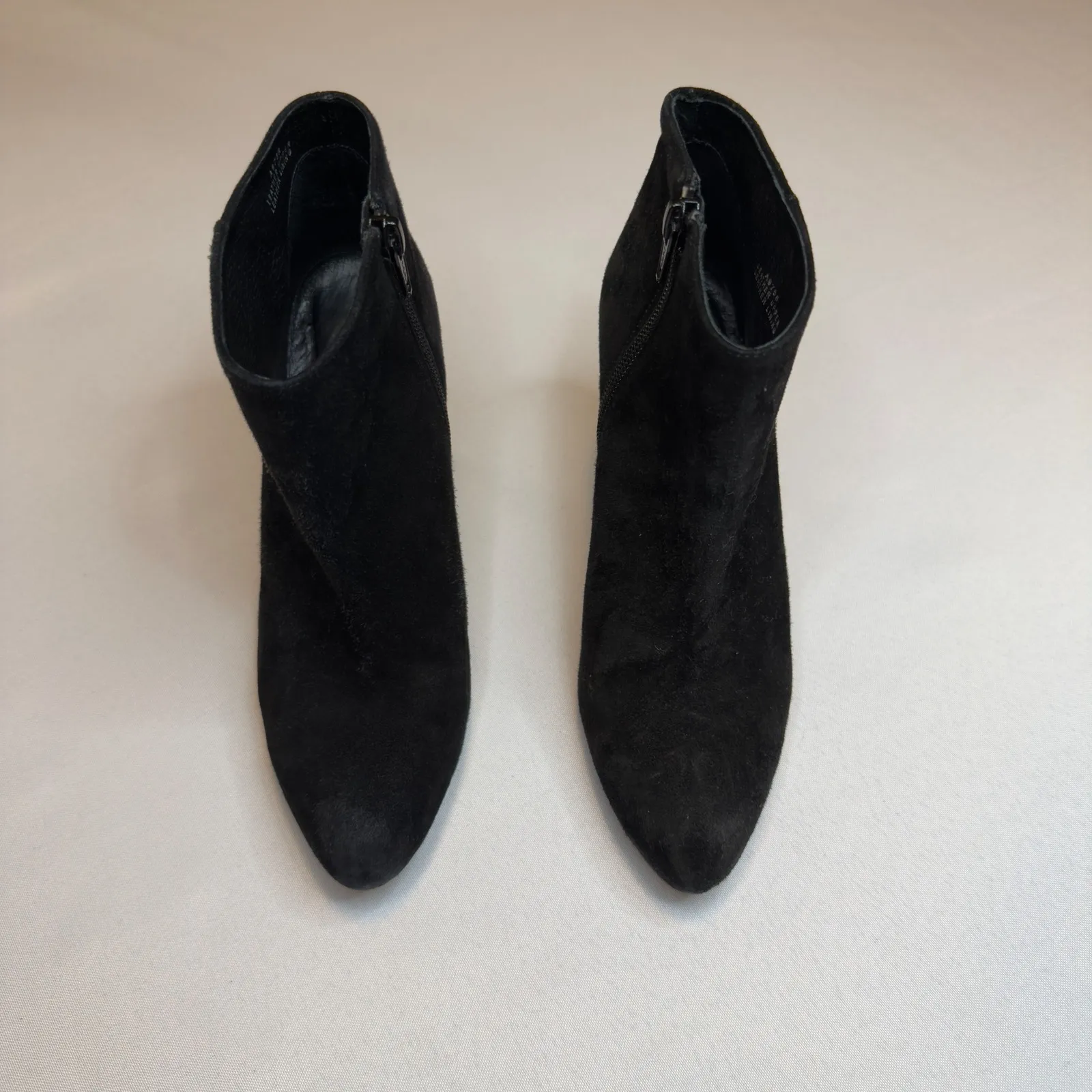 J Crew Black Suede Boots Pointed Toe Stiletto Heel Ankle Chic Trendy Size 6 - Image 8